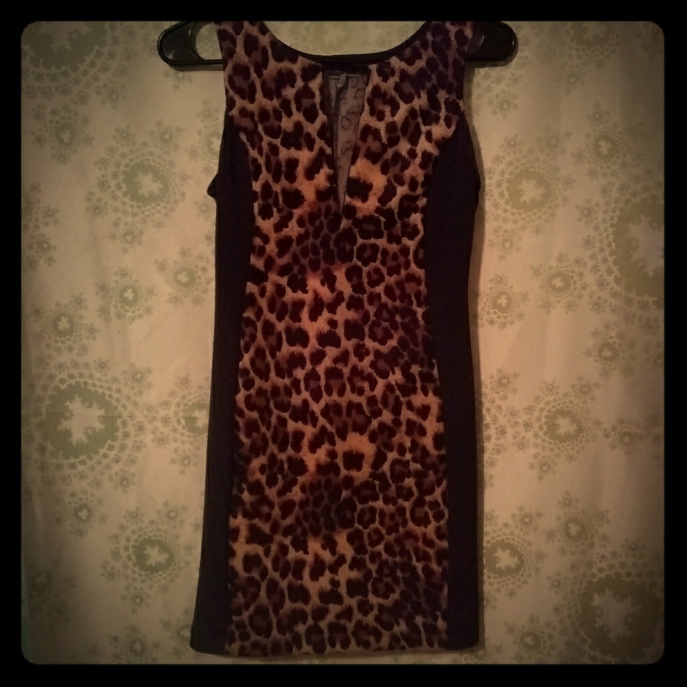 SEXY ANIMAL PRINT FITTED MINI DRESS